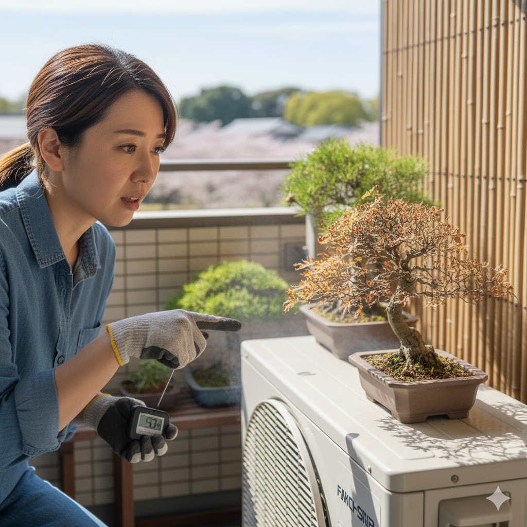 室外機の上に置く際の注意点