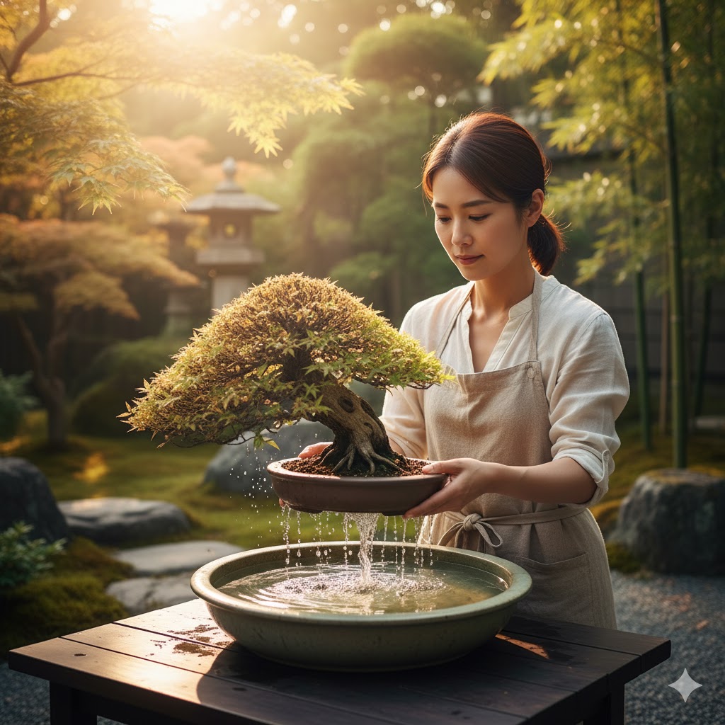 水切れには盆栽のどぶ漬けが効果的