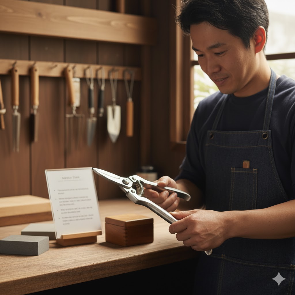 特殊な両手剪定ばさみの研ぎ方とは