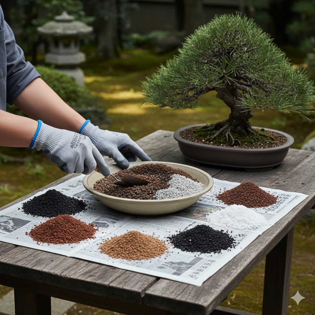 松に合う植え替え用土のブレンド