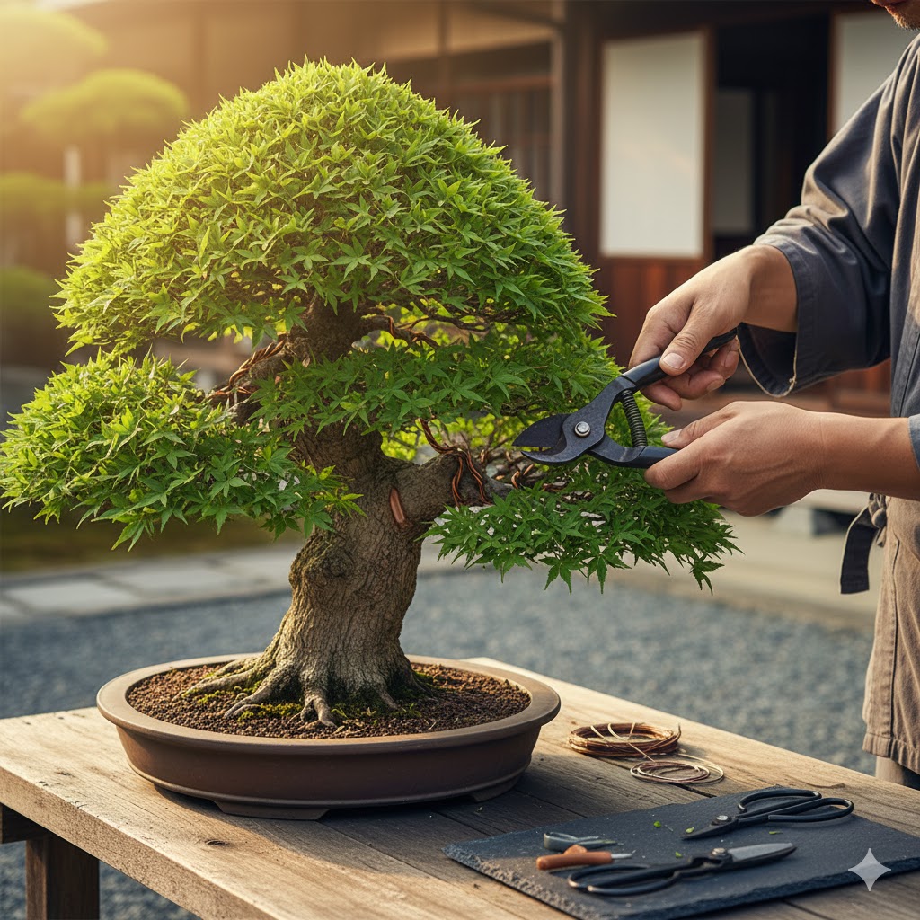 剪定で盆栽を太くするコツ
