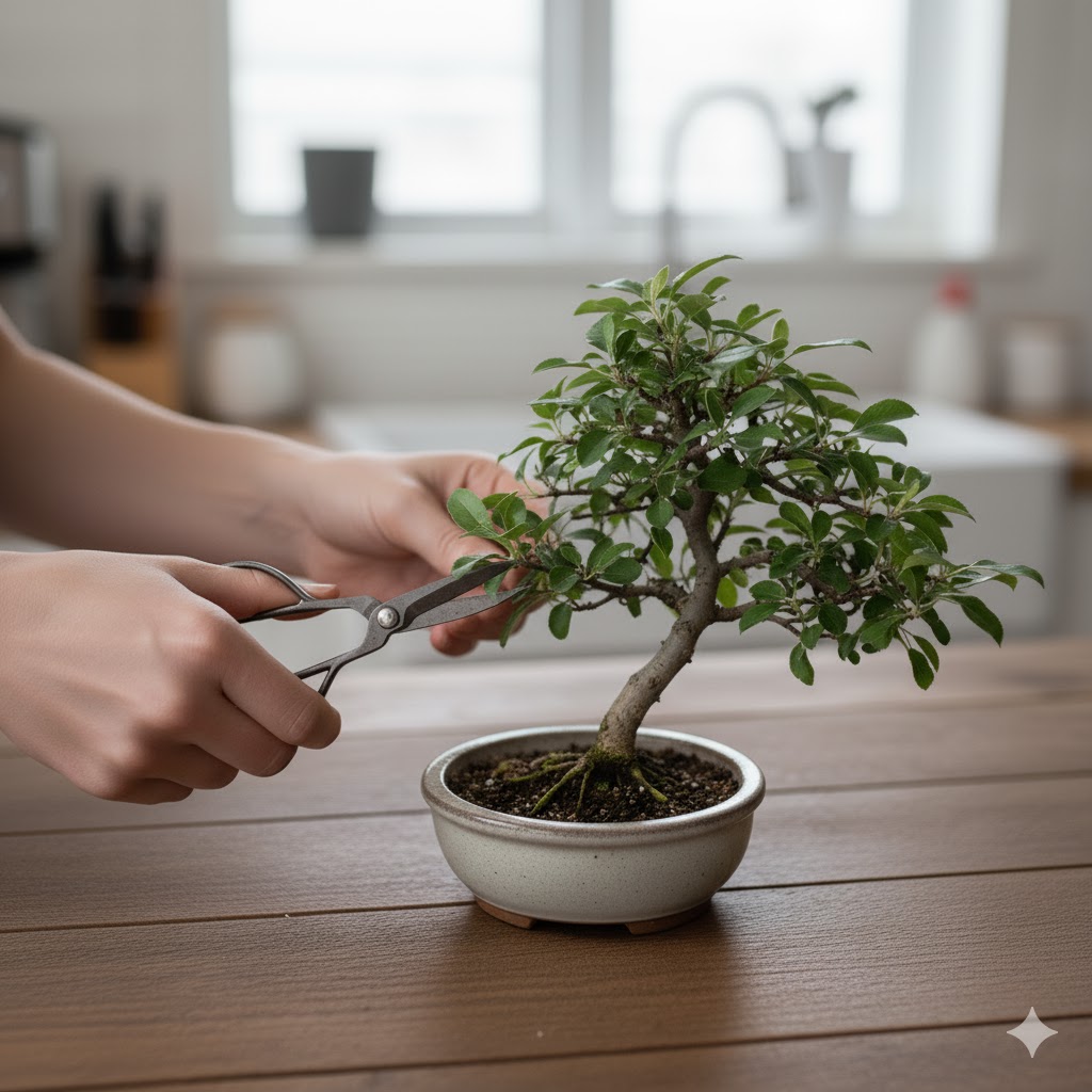 盆栽らしい樹形にするための剪定