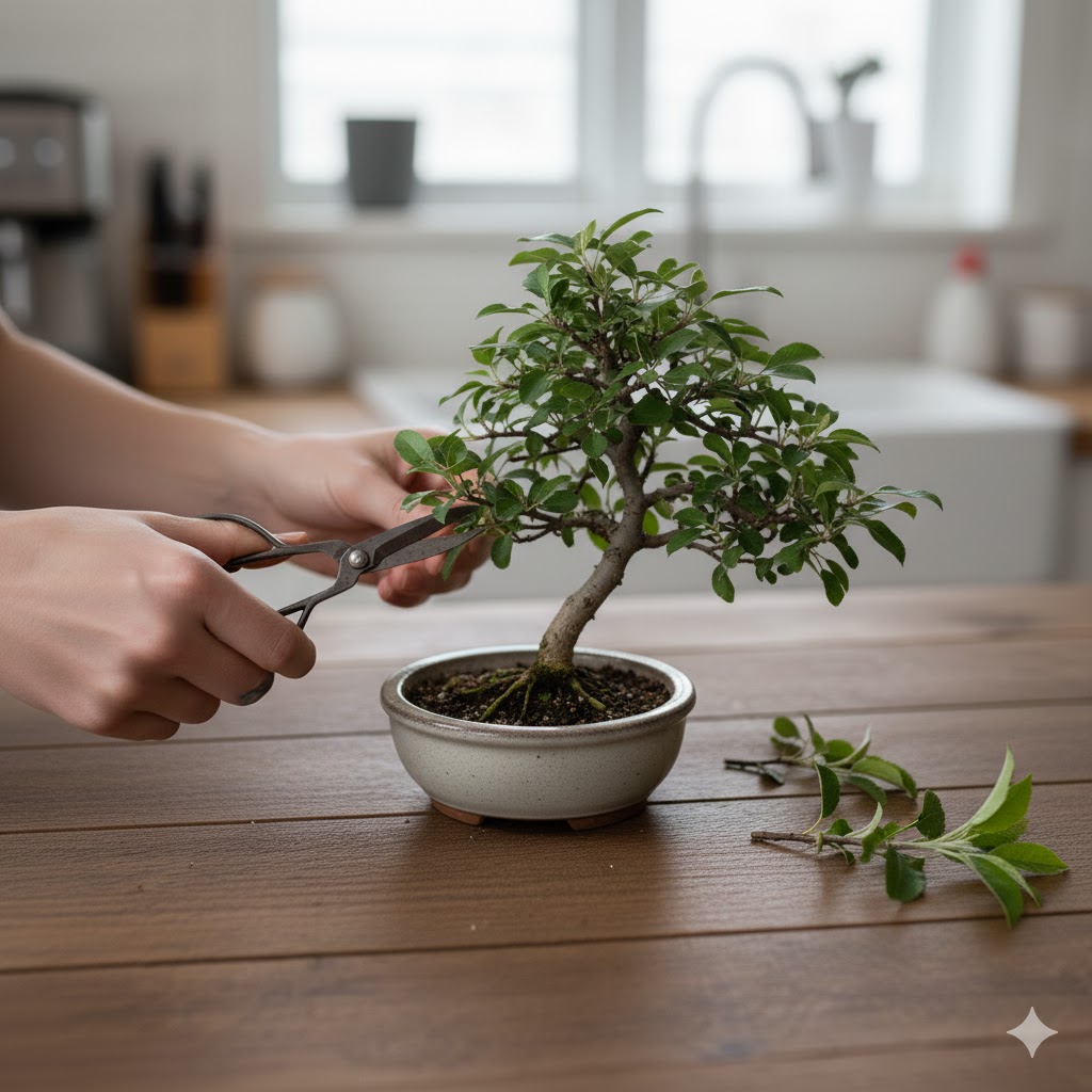 りんごの種から盆栽に仕立てる剪定と管理