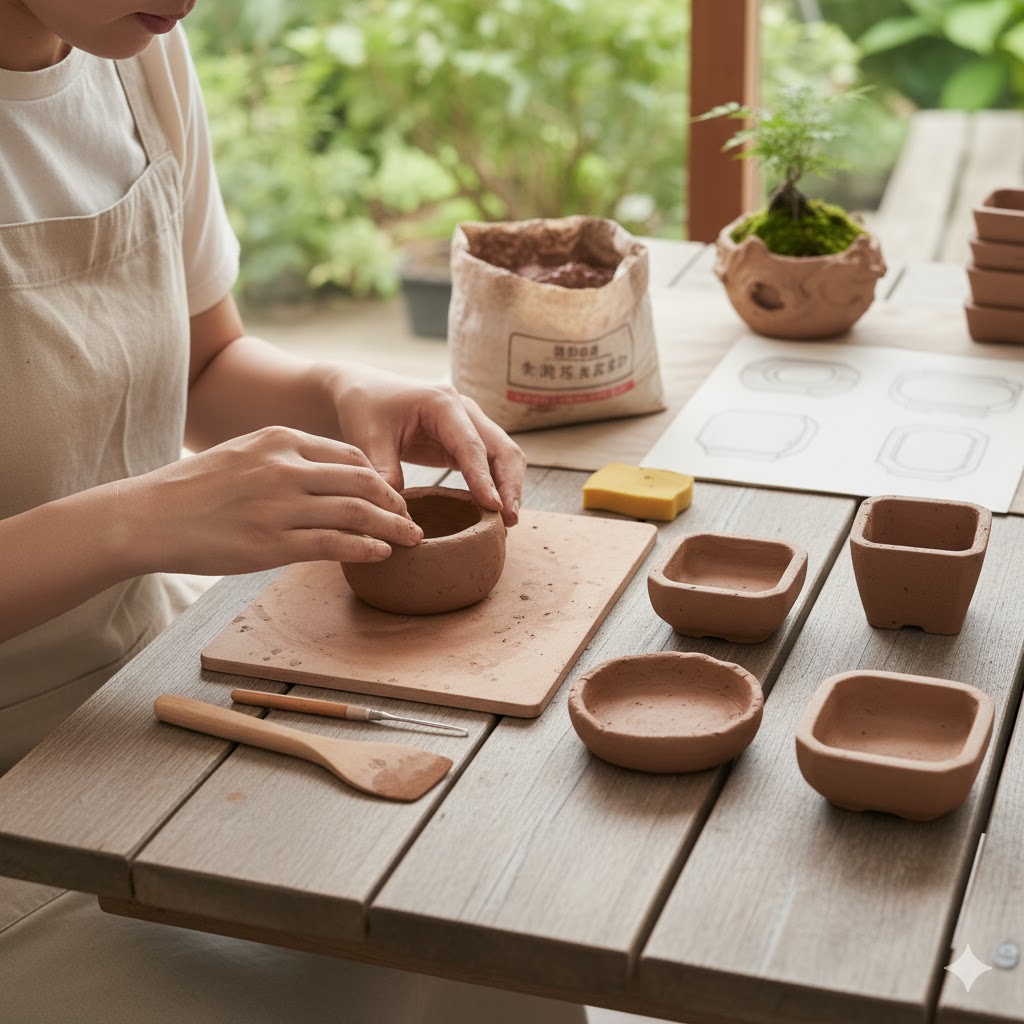 ゼロから始めるミニ盆栽鉢の作り方