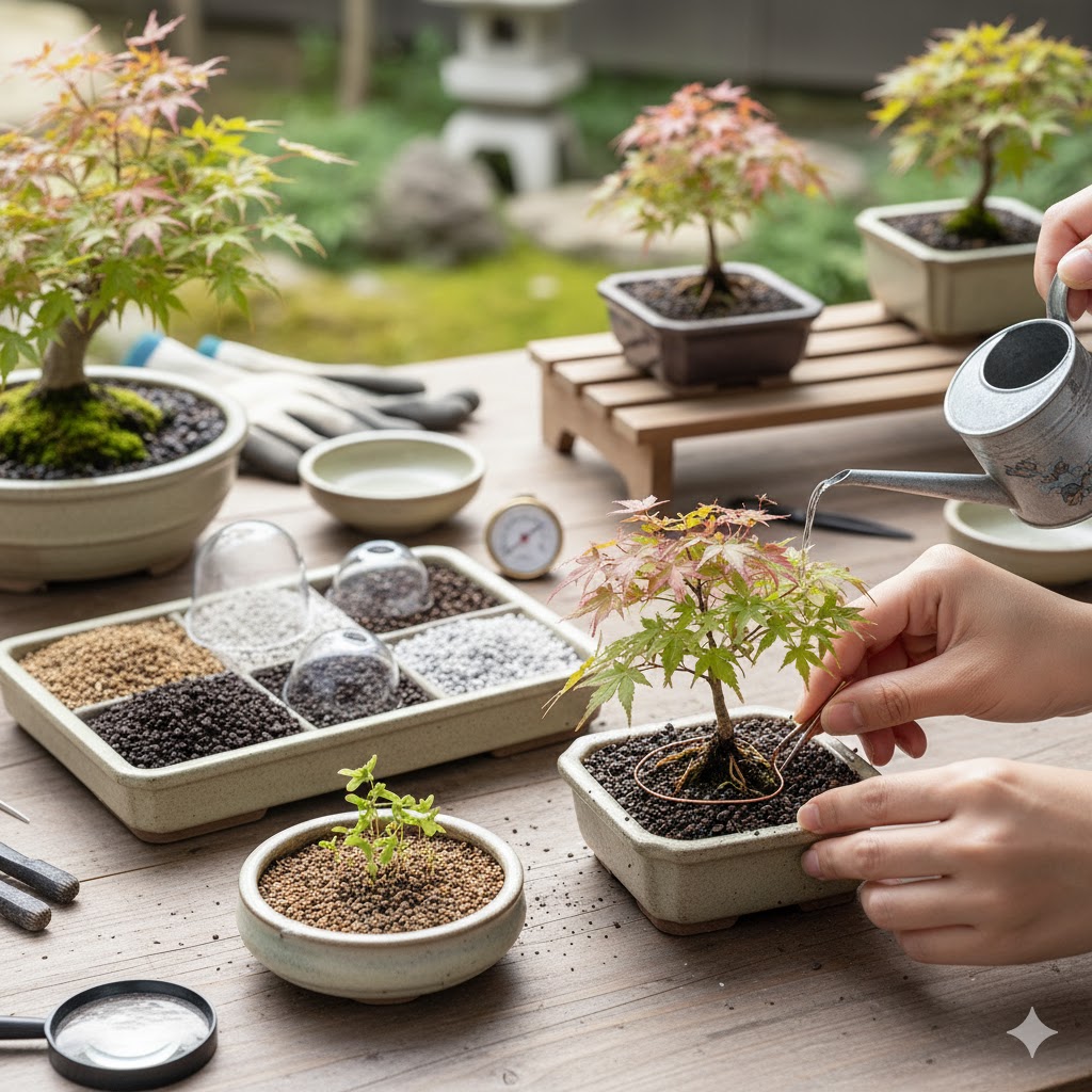 人気のもみじミニ盆栽の作り方