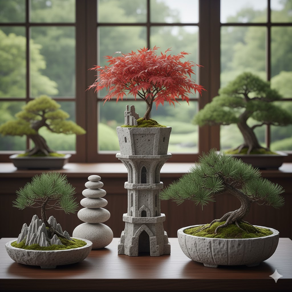 軽石鉢で作る個性的な盆栽