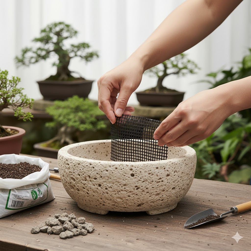 排水性を高める鉢底ネットの活用