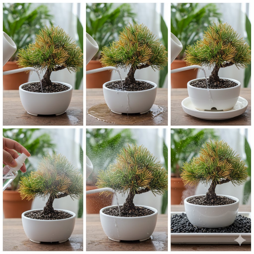 ミニ盆栽の松が枯れそうな時の応急処置