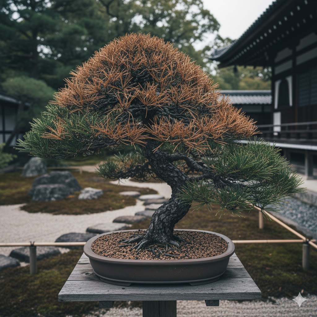 黒松で葉が茶色になるケース