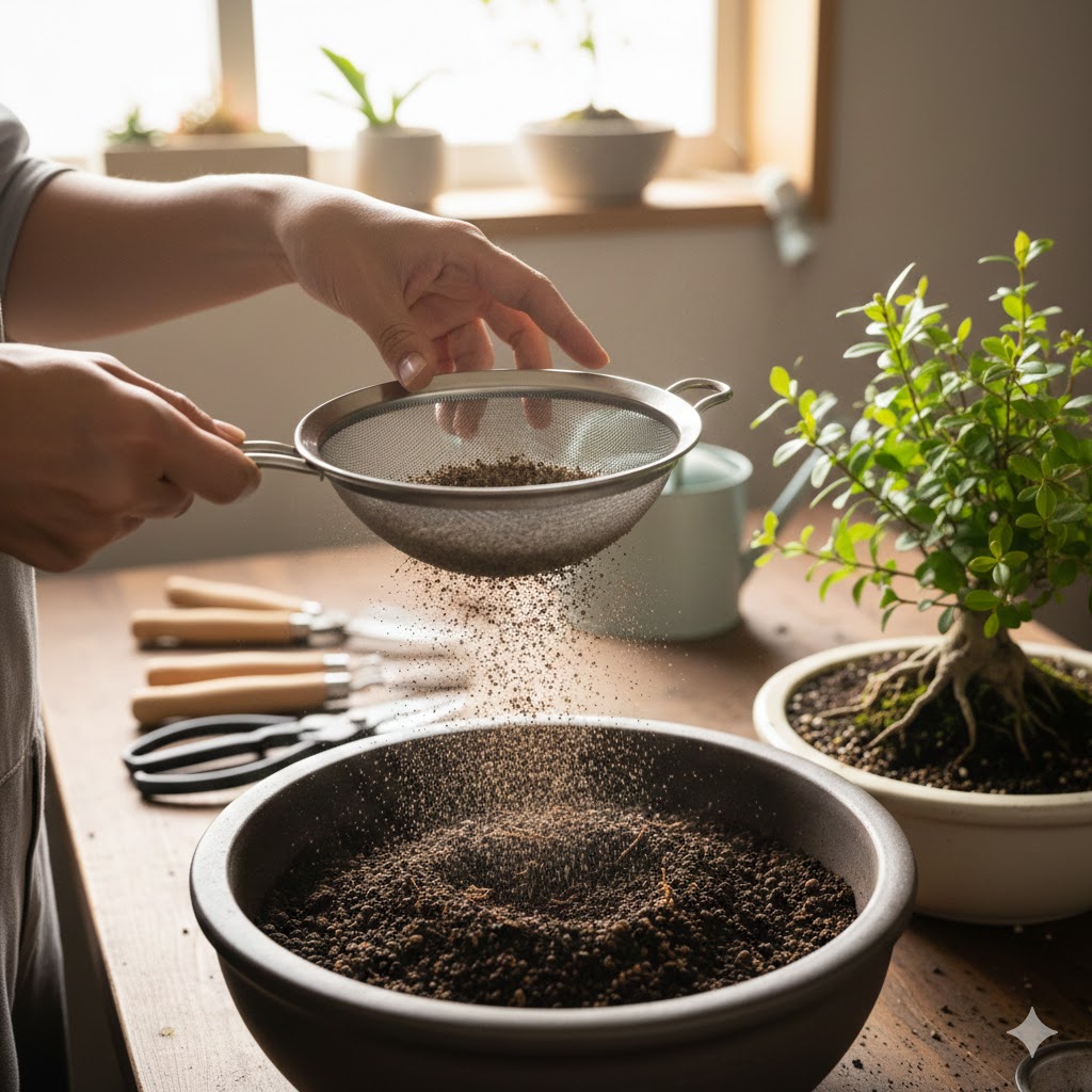盆栽 植え替えで重要な微粉抜きのテクニック