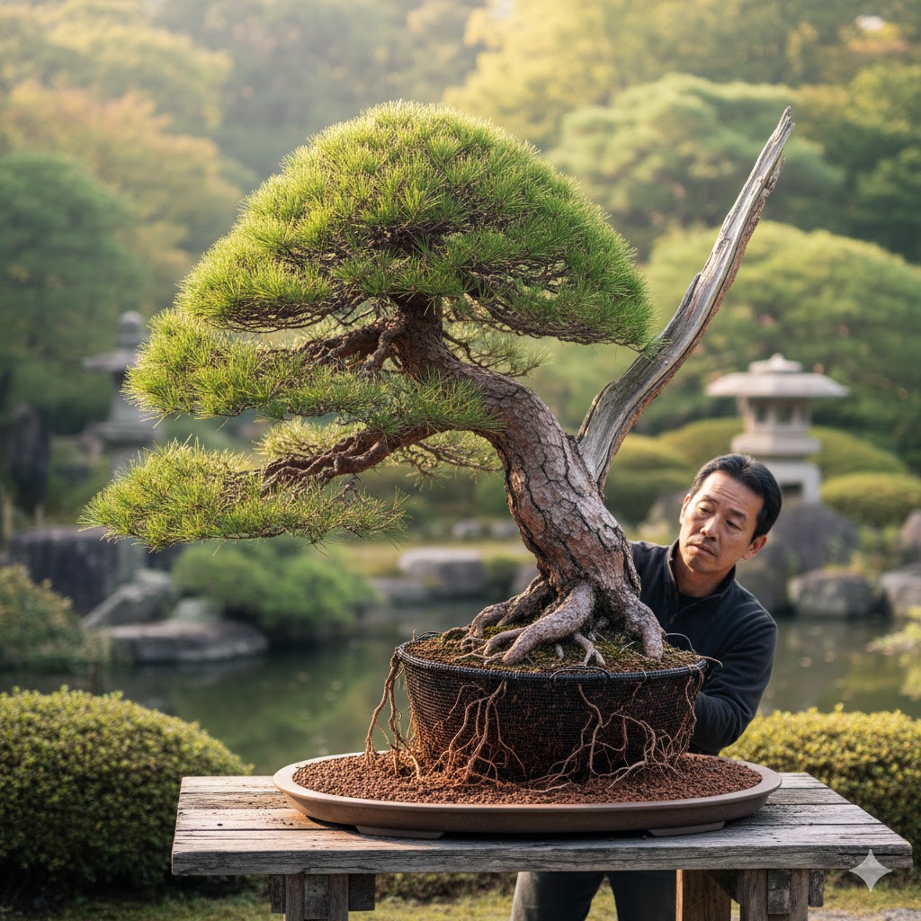 赤松盆栽を太くする極意！ザル培養と犠牲枝で立ち上がりを作る方法