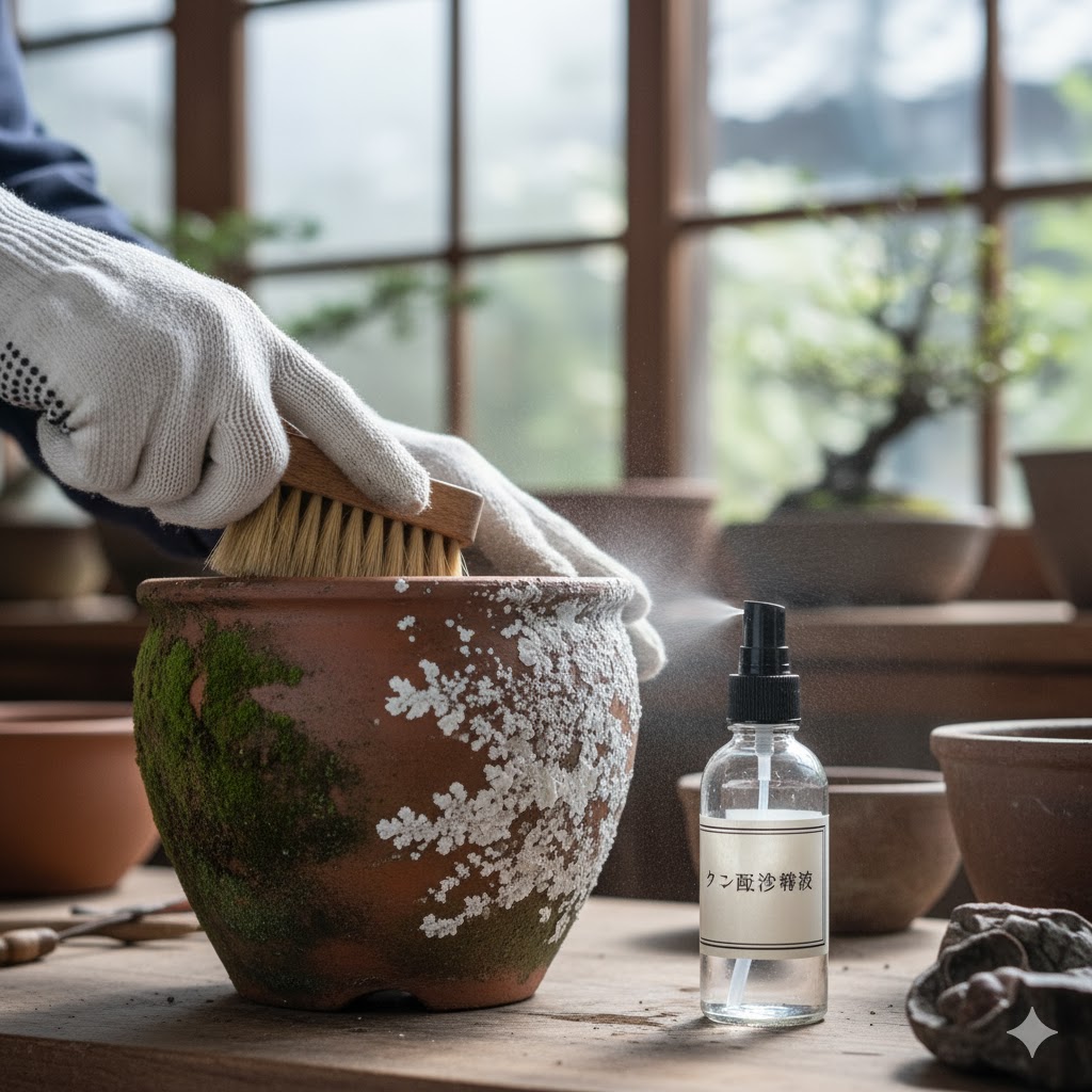 白華や苔の掃除とクエン酸