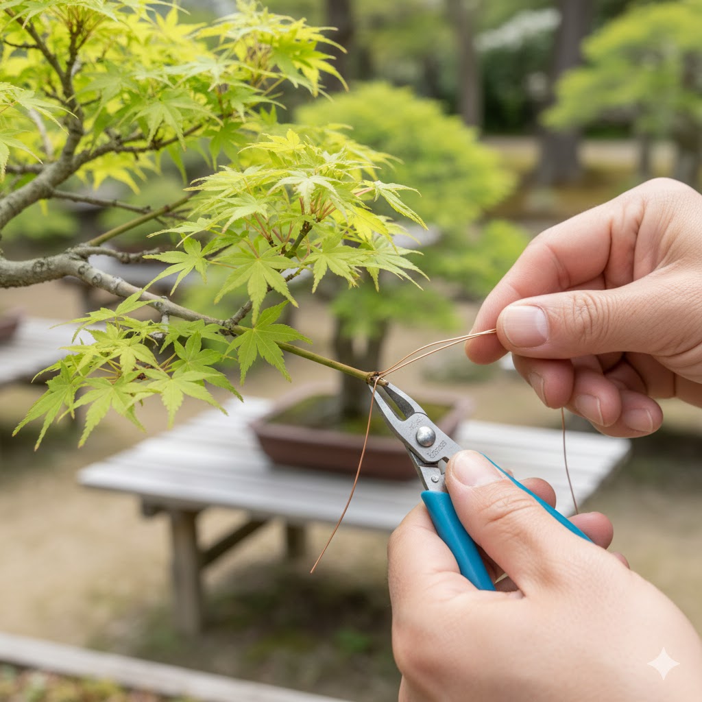モミジなど雑木類の針金外しは早めに