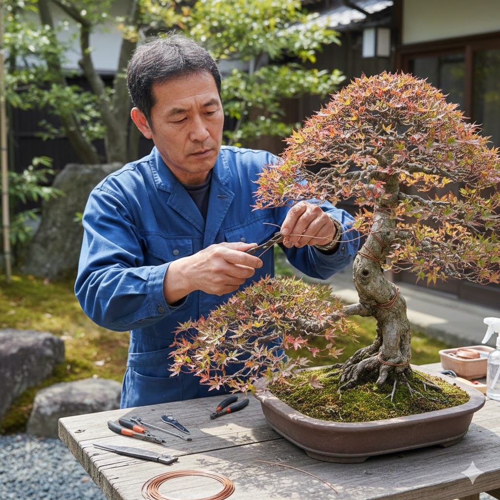 盆栽の針金外す時期と食い込み対策