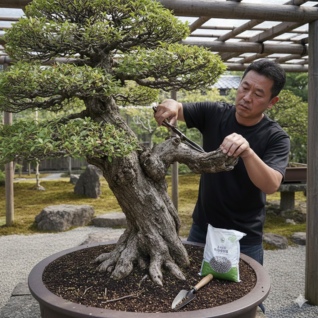 欅盆栽を太くする方法！幹を極太にする剪定と肥料の全技術
