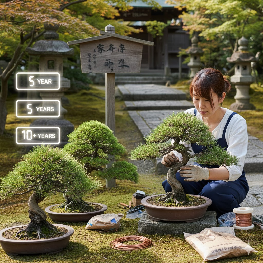 盆栽の技術習得にかかる時間