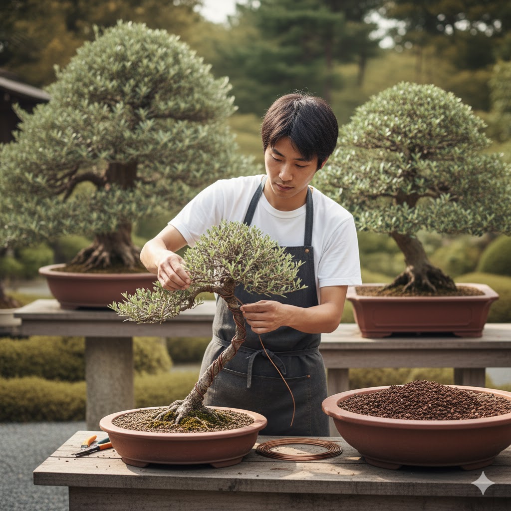 曲げ(針金)と肥大の順番