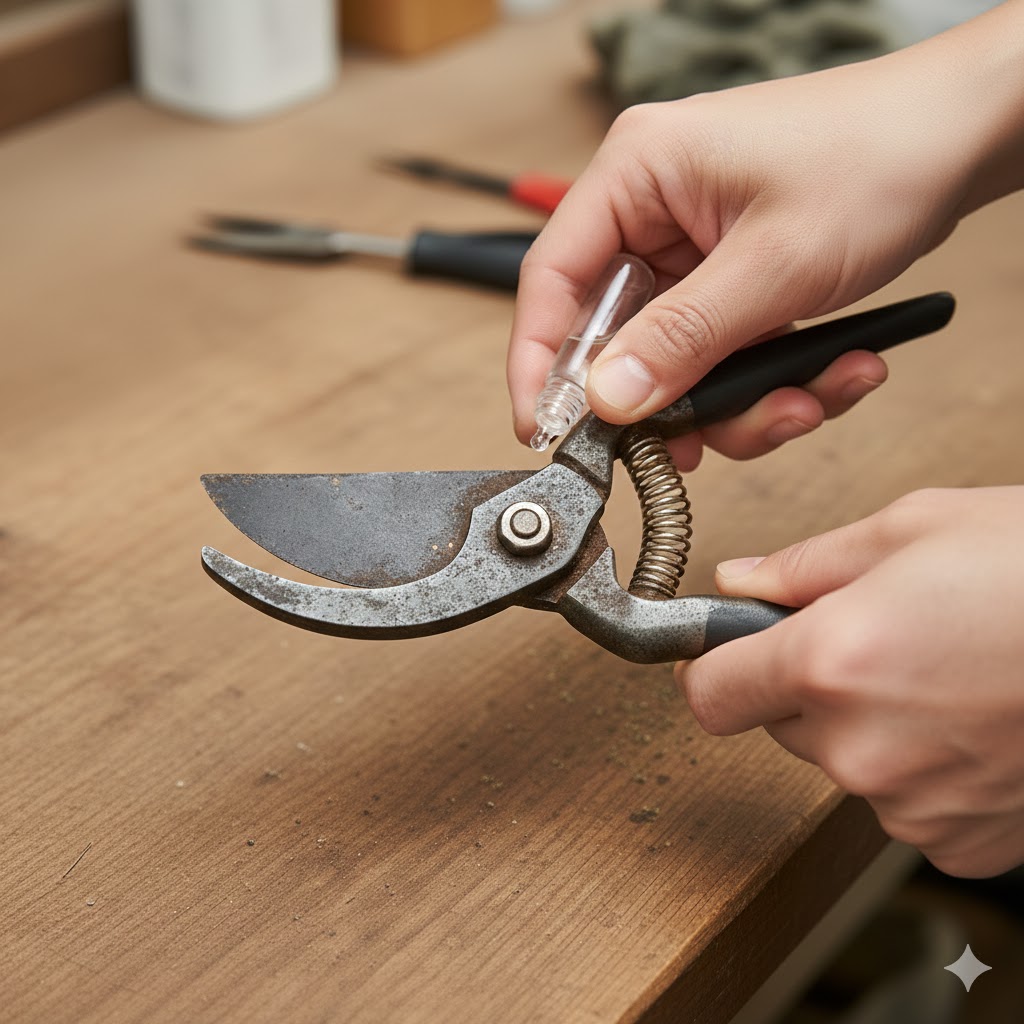 剪定鋏の調整を実践!ネジの締め方と仕上げ手順