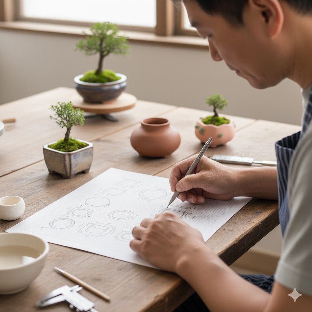 失敗しないミニ盆栽鉢の作り方:設計編