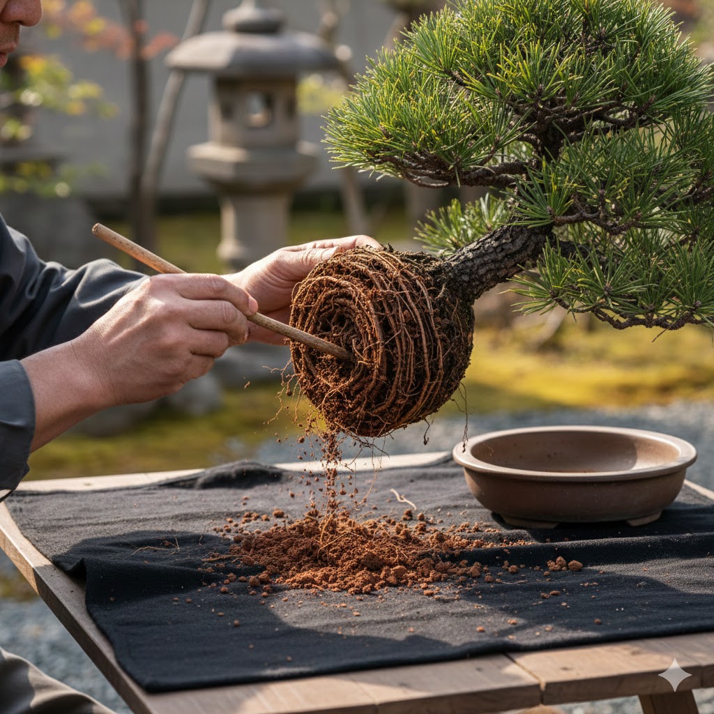黒松盆栽の植え替え時期と実践手順の解説
