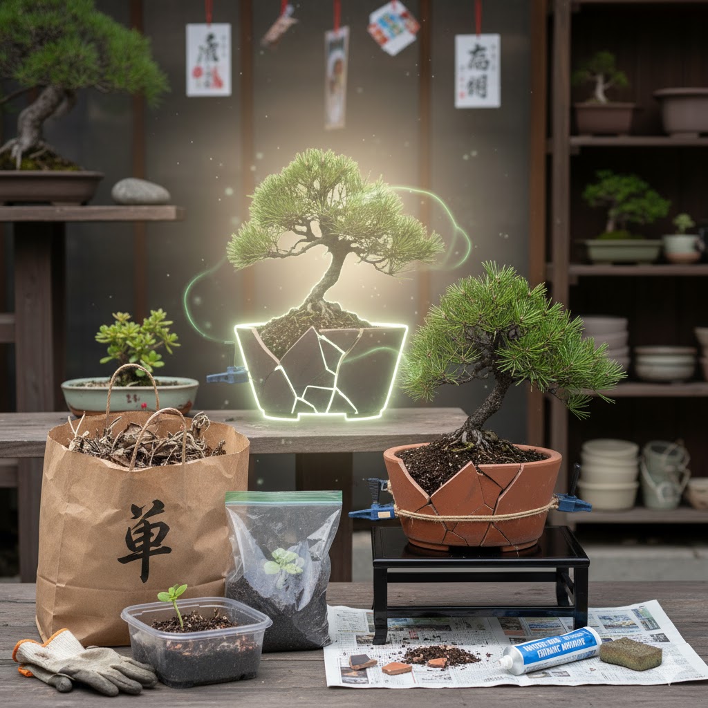 盆栽鉢が割れた！緊急処置と修復法、気になる縁起や処分の正解