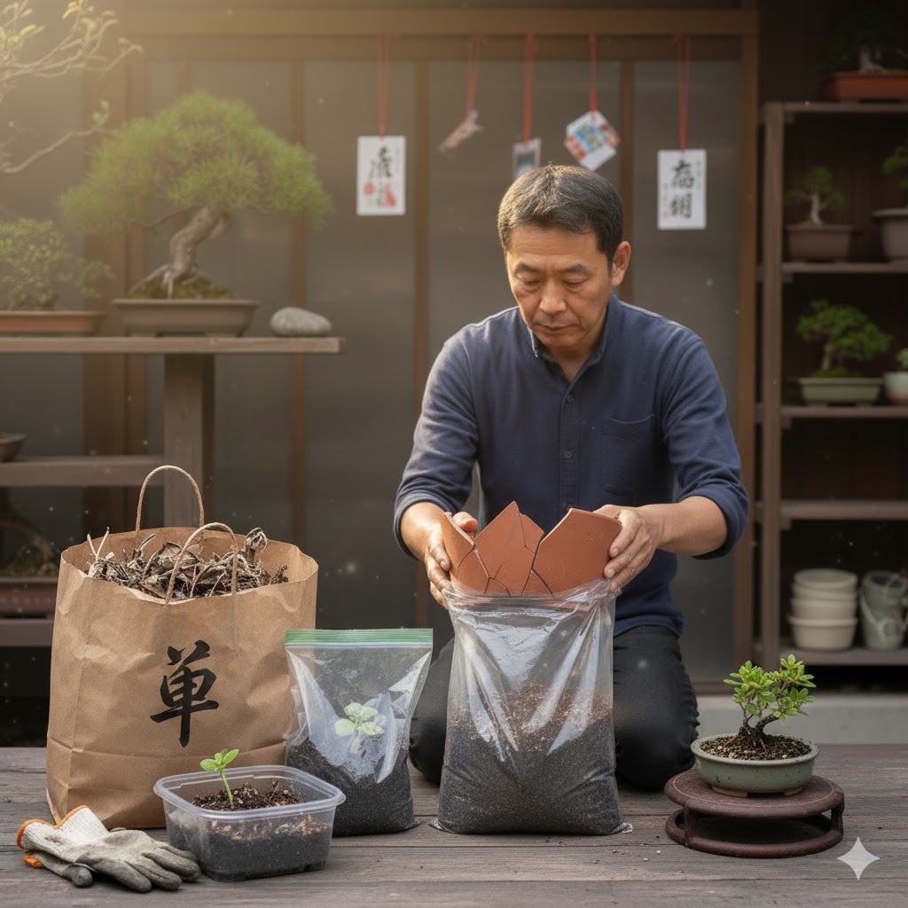 盆栽 割れた鉢と土の処分について