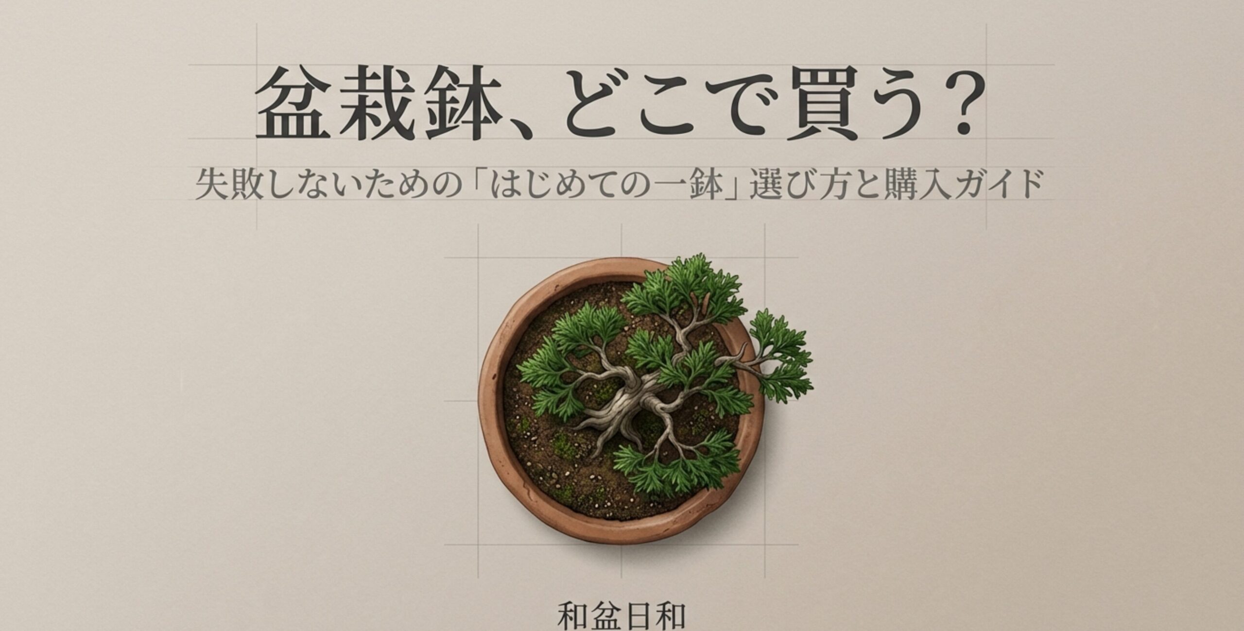 丸鉢に植えられた美しい盆栽を真上から見た様子。盆栽鉢選びで失敗しないための購入先ガイド。