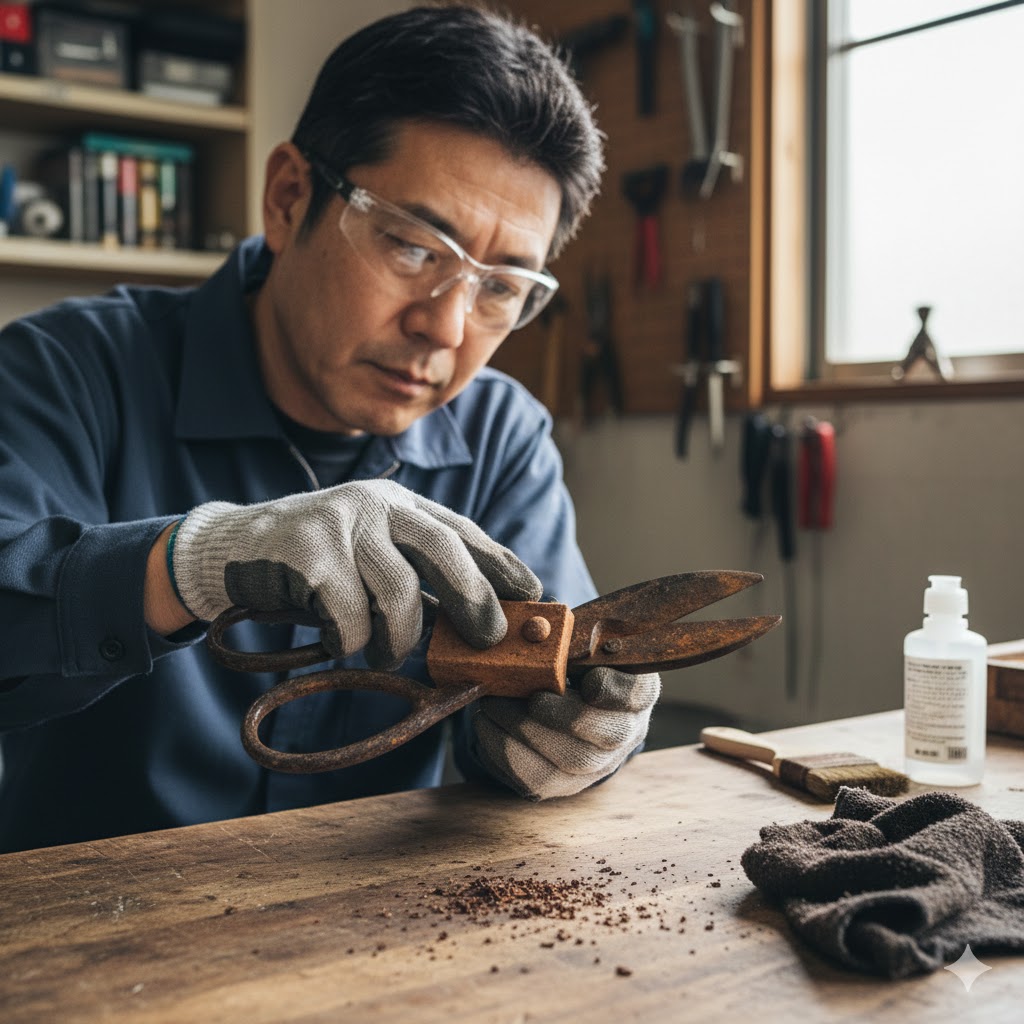 頑固なサビを落とす効果的なサビ取り手順