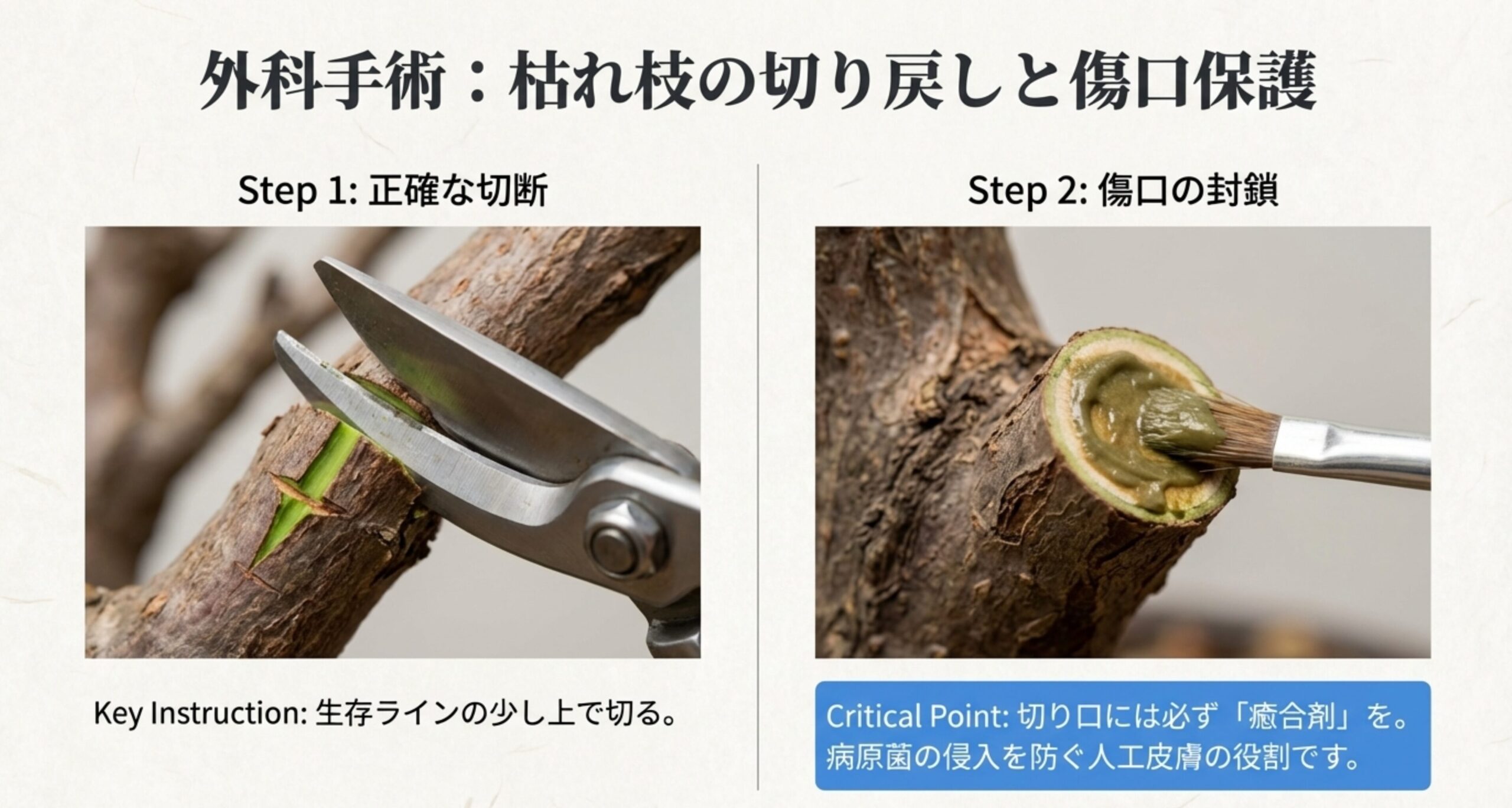 水ストレス（水切れ・過湿）、根の病気（根腐れ・根詰まり）、環境ダメージ（葉焼け）を解説したイラスト。