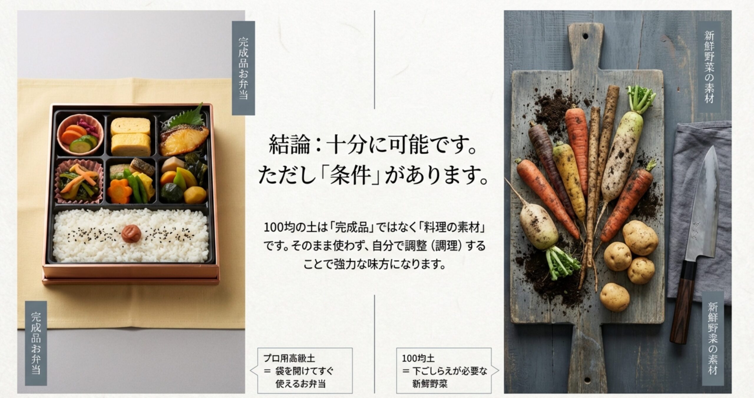 ダイソー・セリアで購入すべき基本の3種として、赤玉土、鹿沼土、改良用土（バーミキュライト、パーライト、軽石）を紹介する画像。