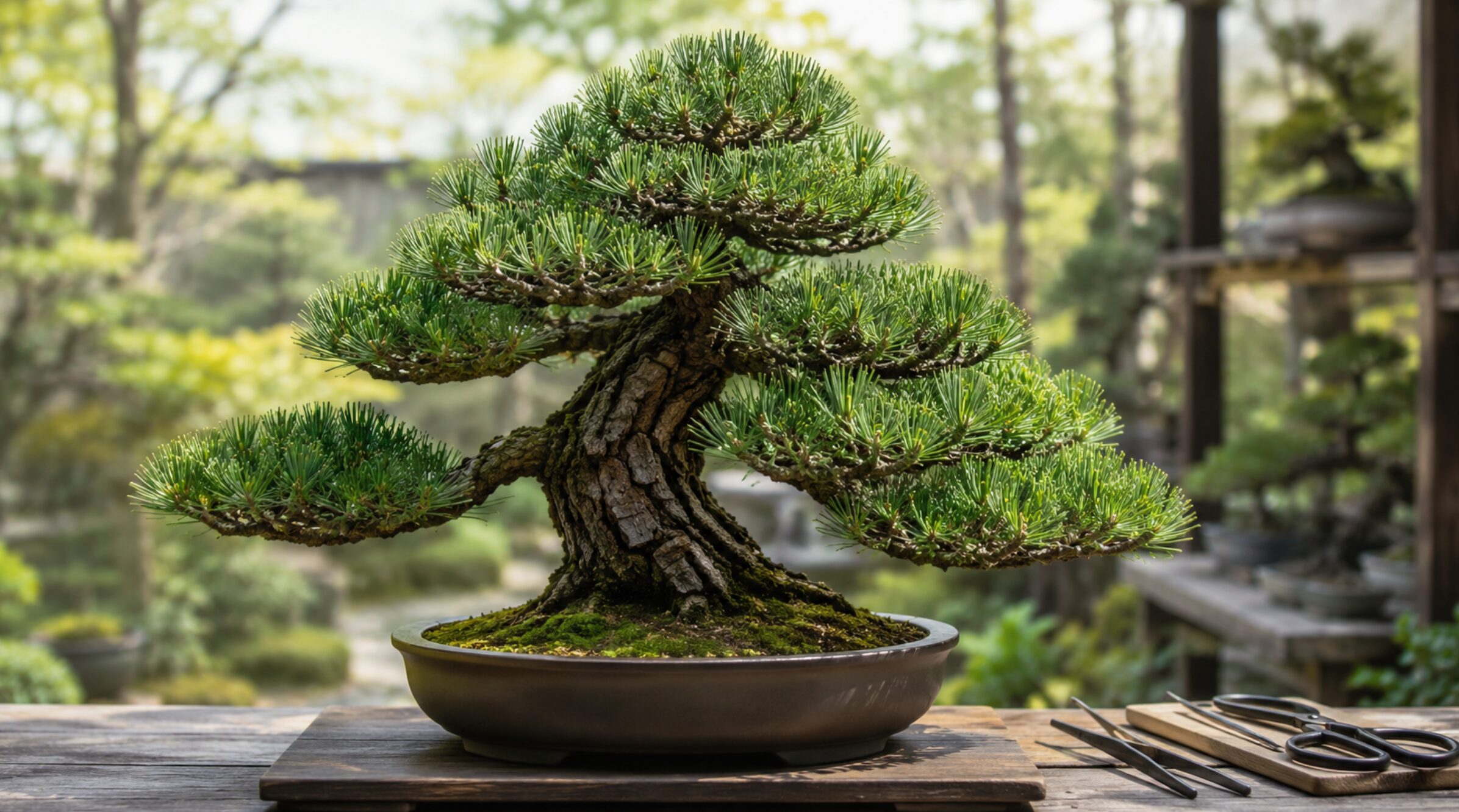 黒松盆栽の葉切りと芽切りで短い葉と整った樹形を作る管理方法