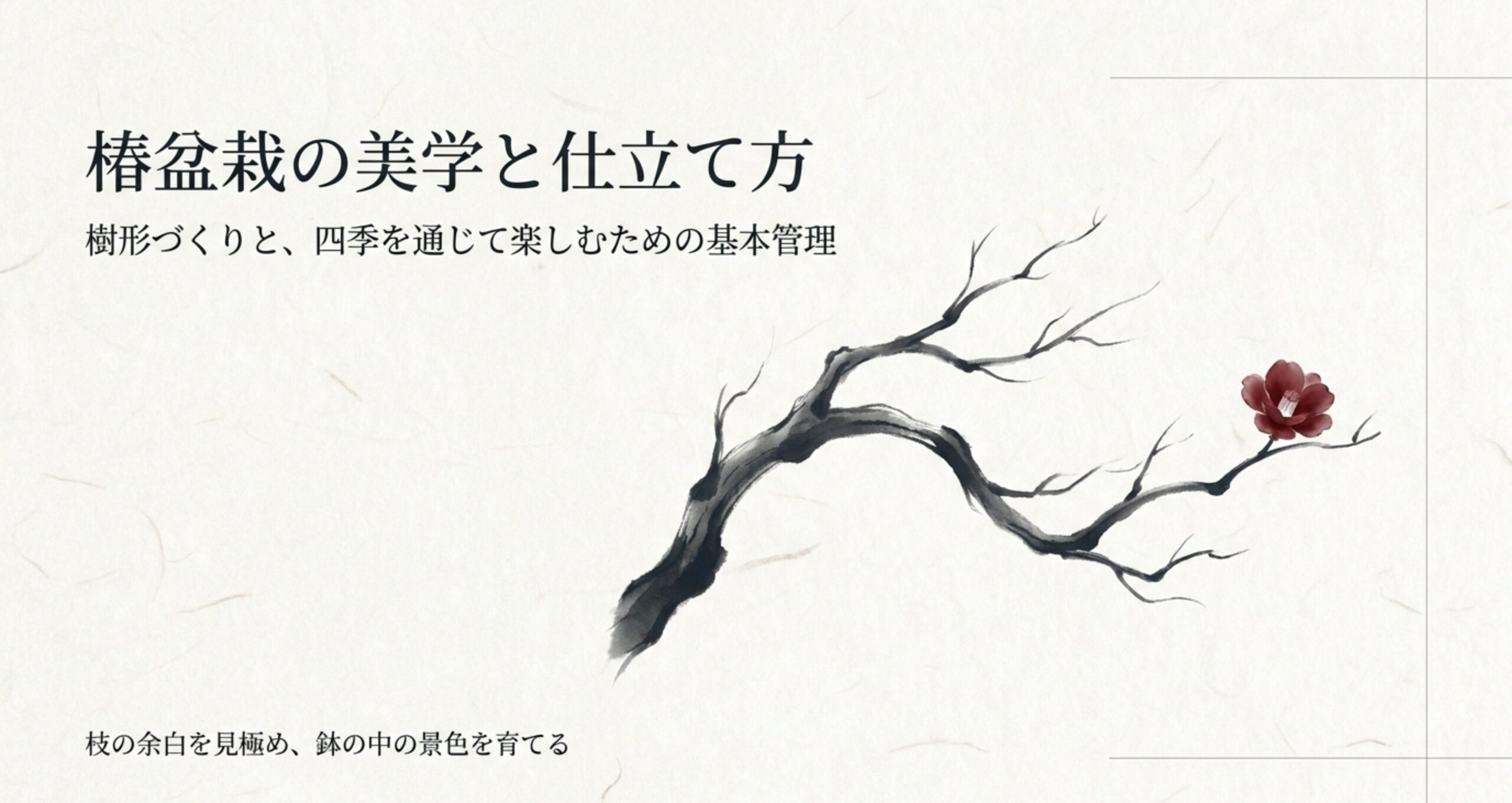 椿盆栽の美学と美しい樹形の仕立て方を解説するタイトル画像