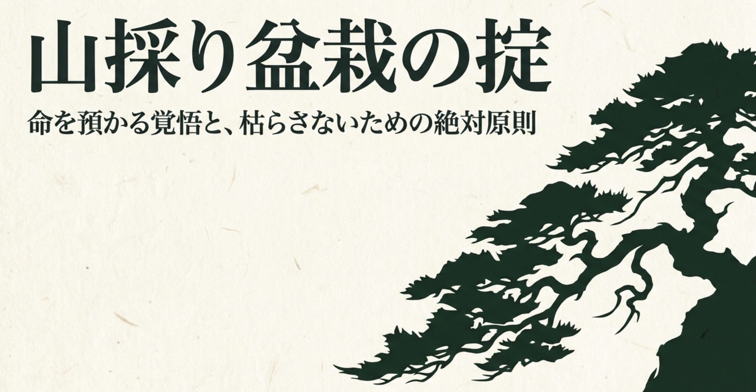 山採り盆栽の掟。命を預かる覚悟と採取後に枯らさないための絶対原則